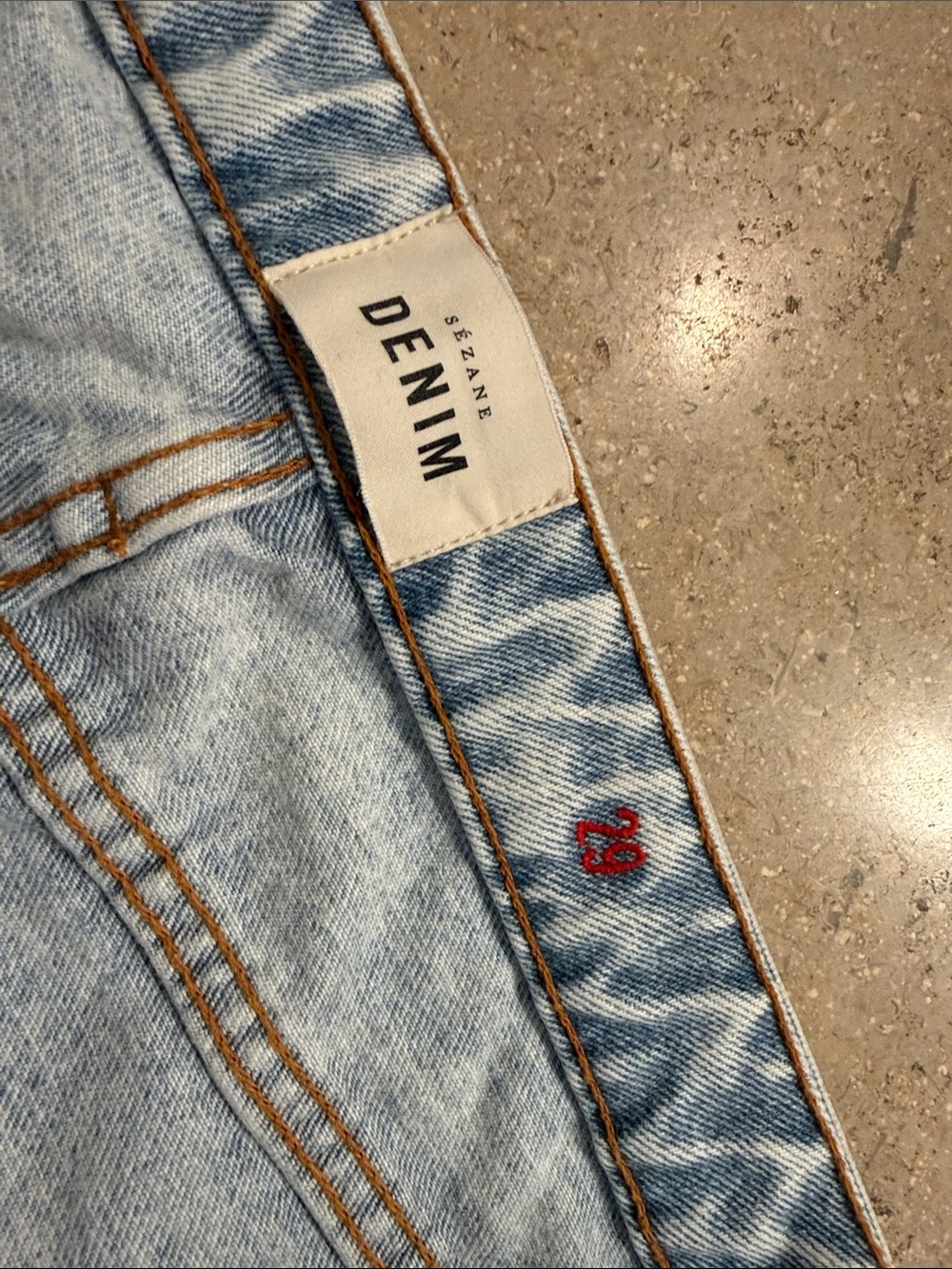 Sezane Women's Straight Leg Jeans in Light Acid Wash Blue - Picture 5 of 7
